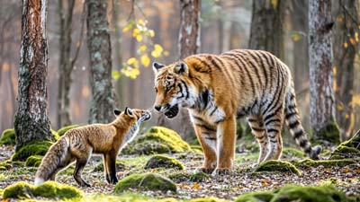 Chinese idiom story: 狐假虎威(Hújiăhŭwēi)