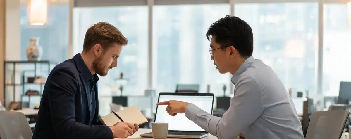 Structure of a Chinese business email with greeting, body, closing phrase, and signature